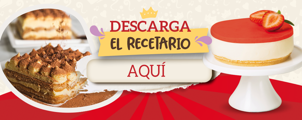 Banner que invita a descargar el recetario del Chocolate blanco CARLOS V®