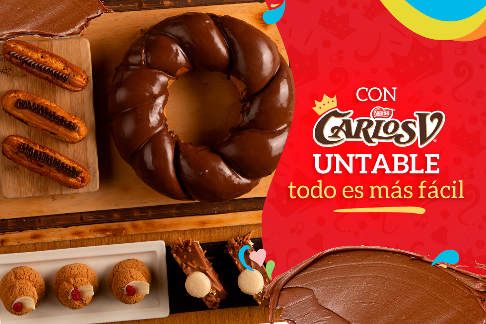 Bizcochos con chocolate realizados con CARLOS V® untable