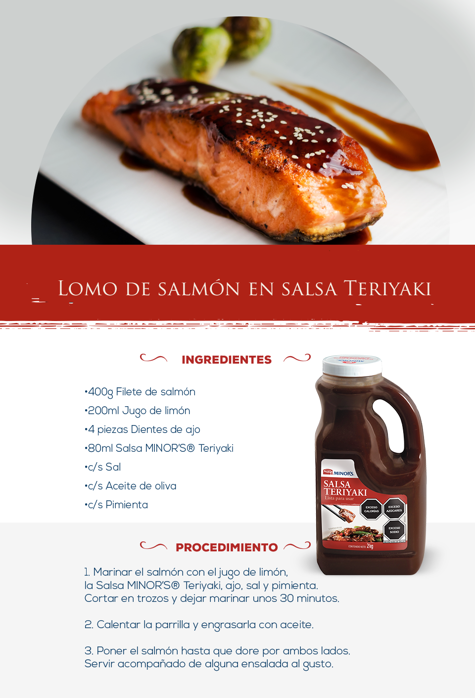 Receta Lomo de salmón en Salsa teriyaki MINOR'S®