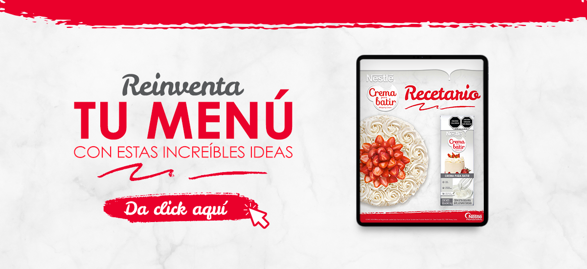 Banner que invita a conocer el recetario de Crema para batir NESTLÉ®