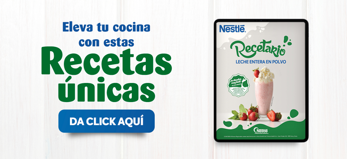 Banner que invita a descargar el recetario de la Leche entera en polvo NESTLÉ®