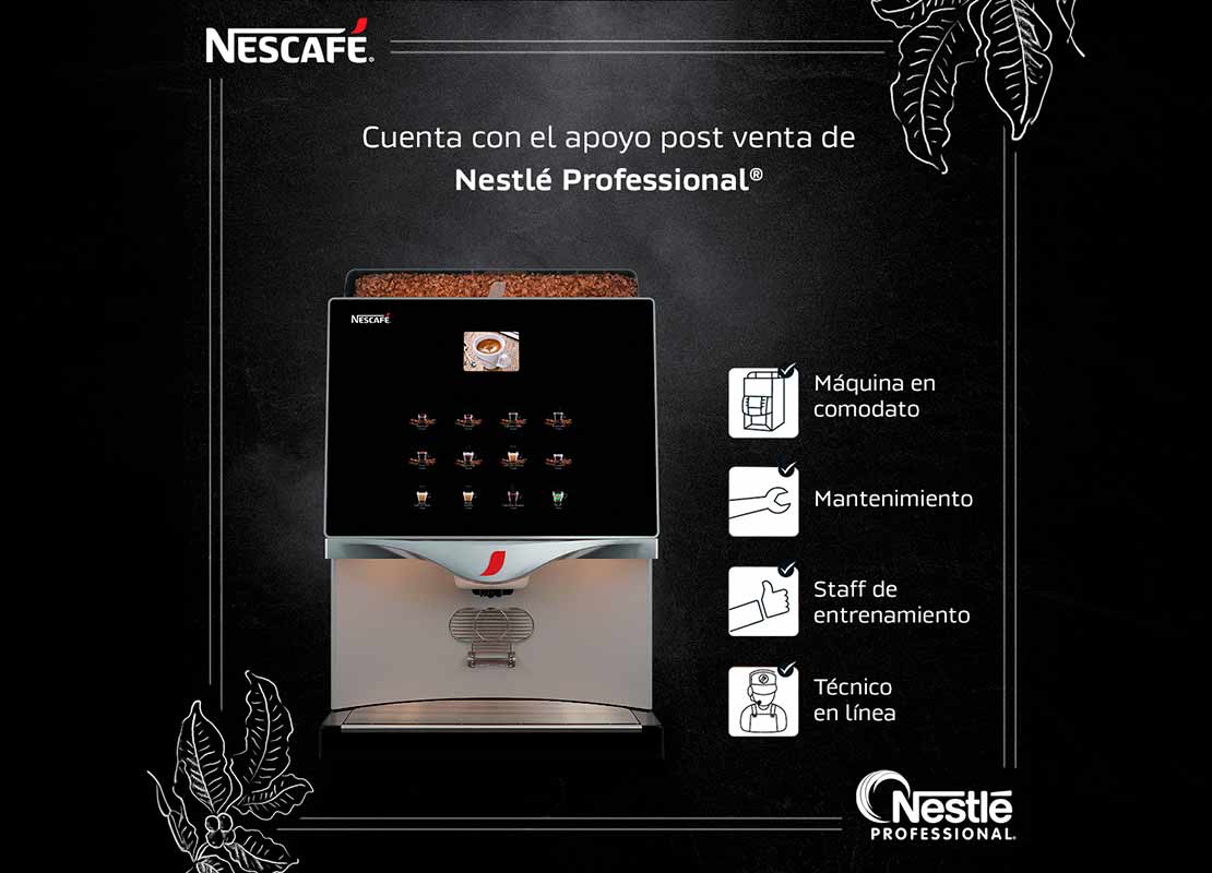 Banner de máquina NESCAFÉ® de grano junto a los servicios postventa