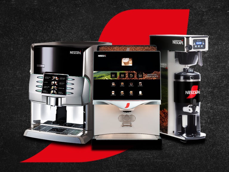 Tres referencias de máquinas profesionales NESCAFÉ® en comodato disponibles para negocios en México.