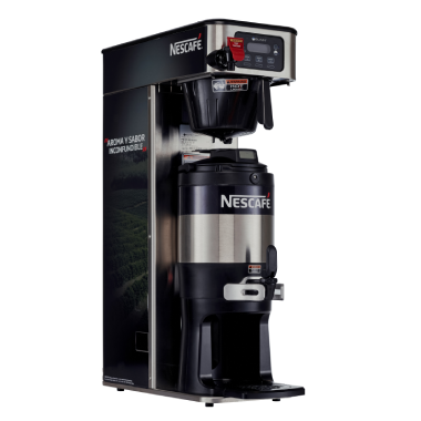 Cafetera profesional NESCAFÉ® Boxha con acabado en acero inoxidable y controles digitales.