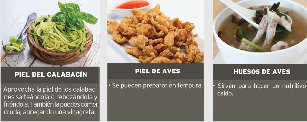 3 formas de reaprovechar alimentos: cascaras de calabacín, piel y huesos de aves