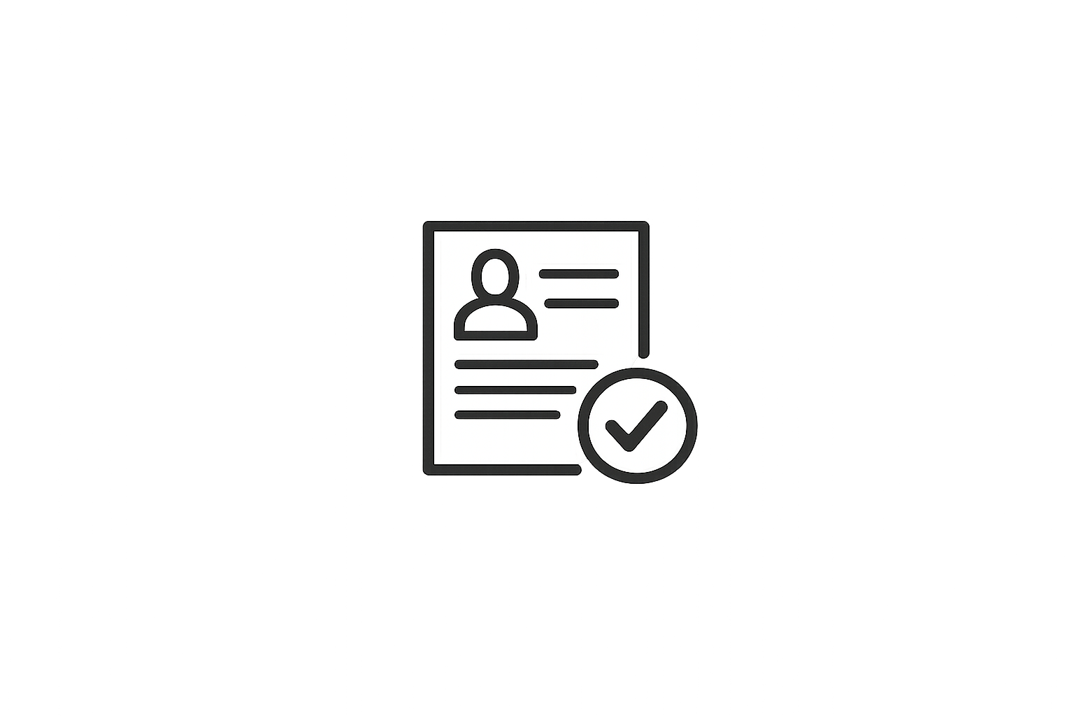 Ícono de perfil con marca de verificación que simboliza certificación profesional