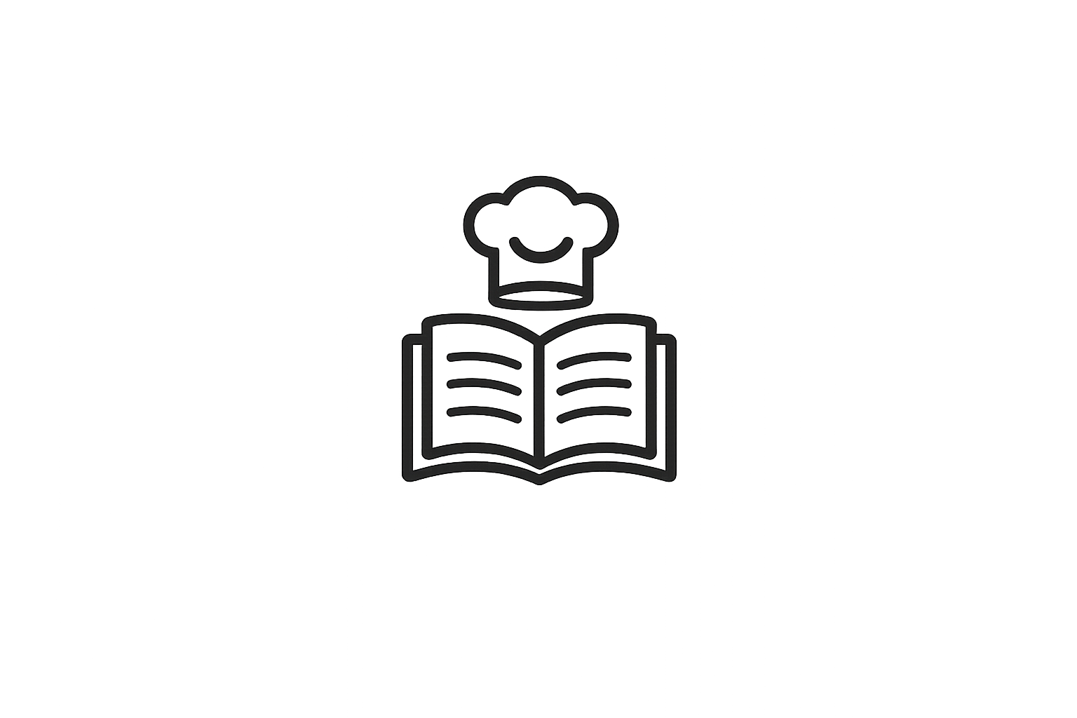 Ícono de un libro y cubiertos que representa la formación gastronómica de los estudiantes