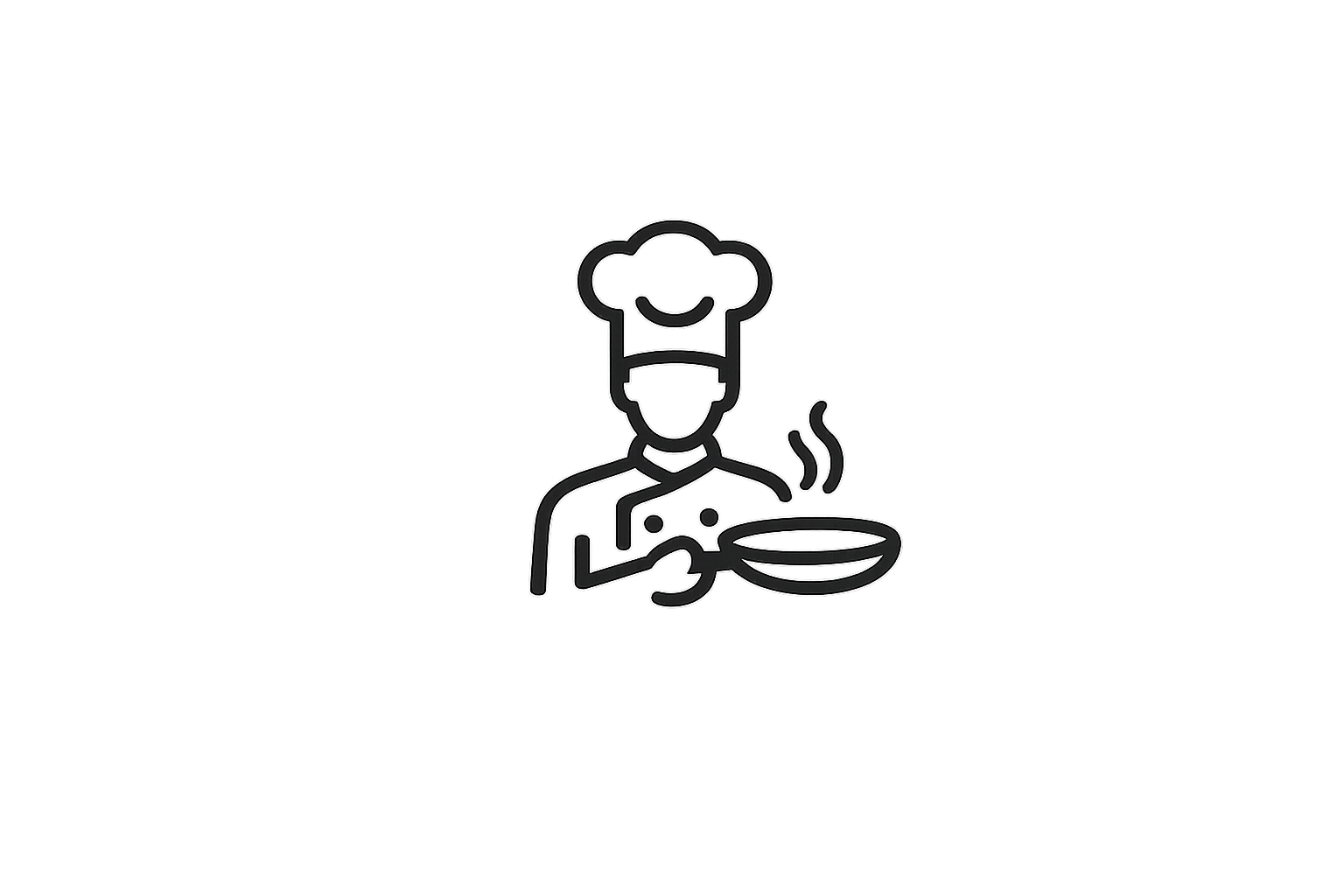 Ícono de chef que representa la práctica culinaria y el aprendizaje en cocina.