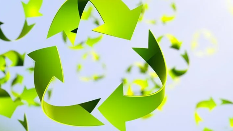 Banner con simbolo de reciclaje