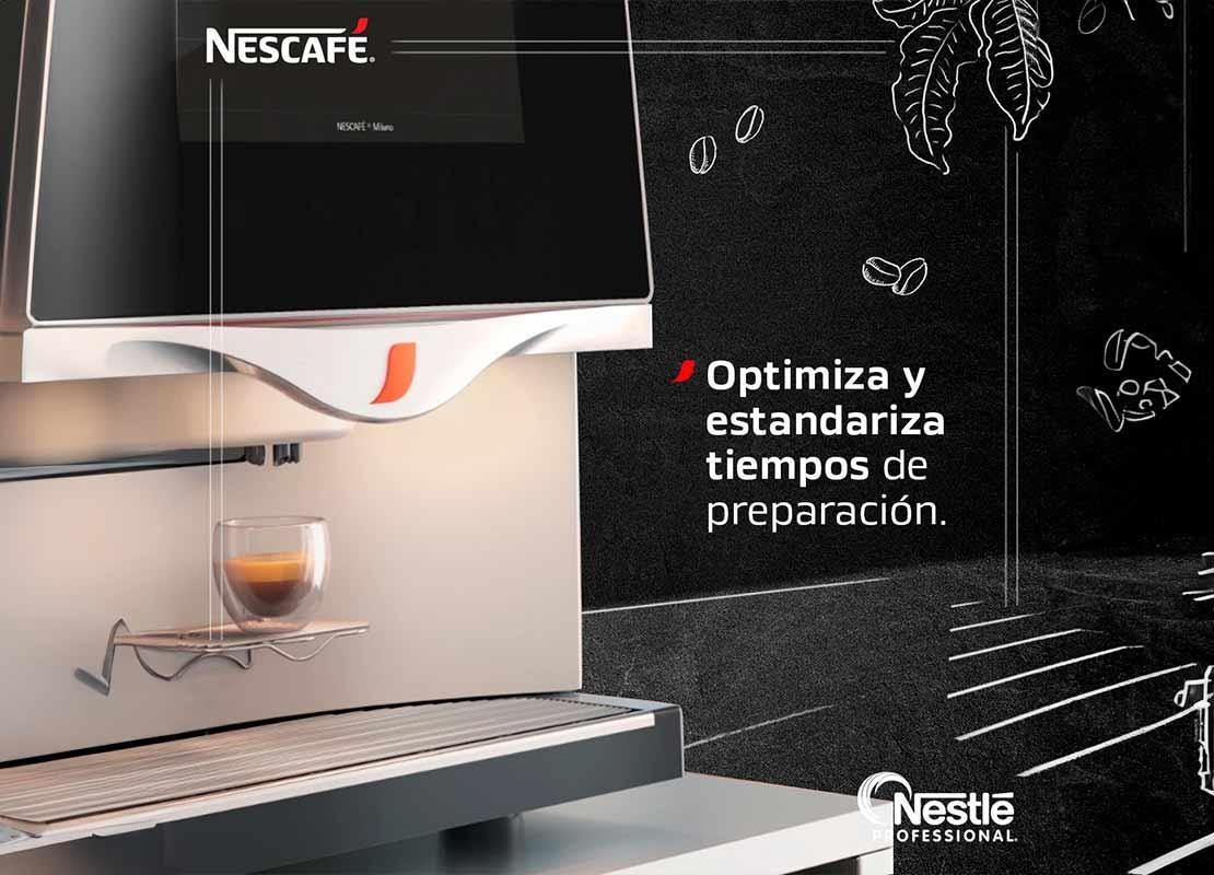 Máquina automática NESCAFÉ® y espresso preparado con método a presión