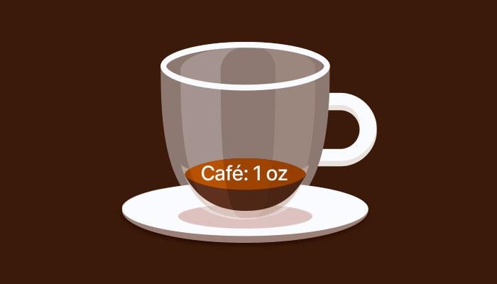 Espresso servido en taza pequeña con extracción concentrada