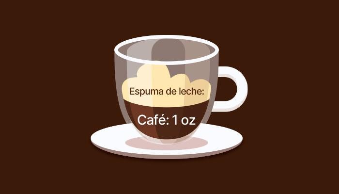 Café macchiato con toque de espuma de leche sobre espresso