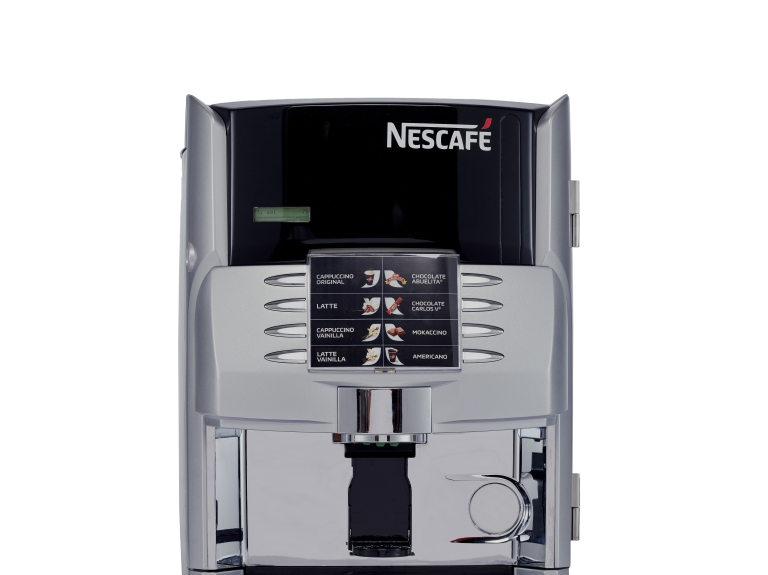 Máquina NESCAFÉ® 860 con 6 contenedores para ingredientes y 8 opciones de bebidas