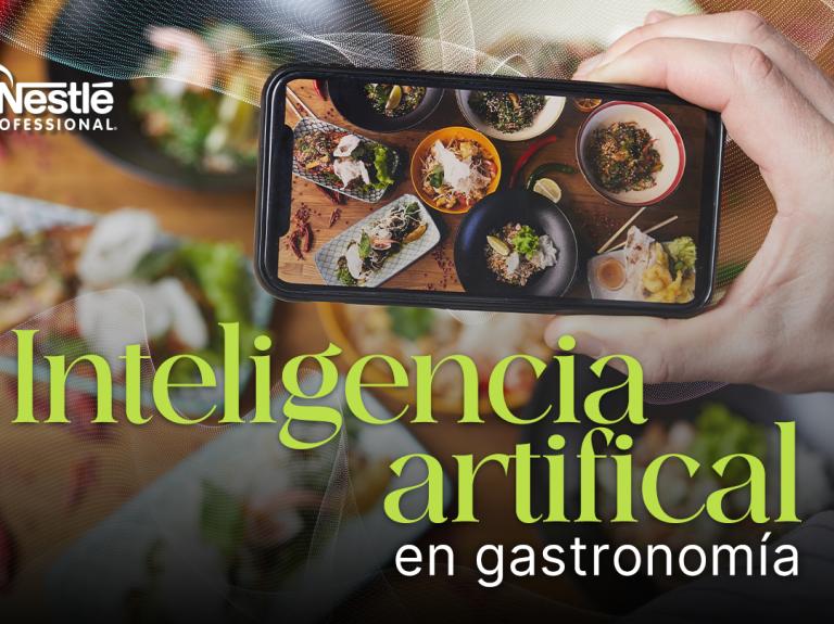Banner guía descargable con el texto IA en gastronomía