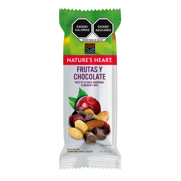 Mezcla de frutas deshidratadas, nueces y chocolate