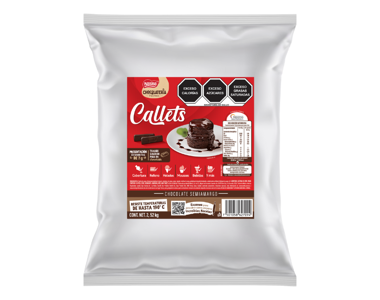 Bolsa de Callets de Chocolate Semiamargo Nestlé de 2.52 kg