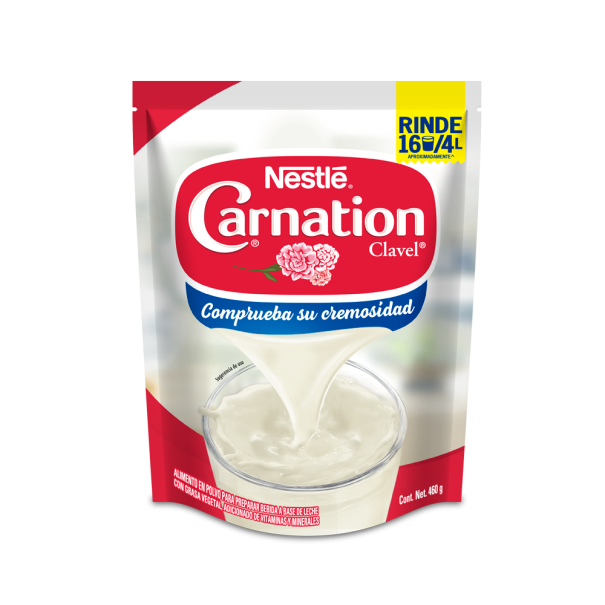 Leche en polvo CARNATION CLAVEL® en doy pack de 460g para negocios