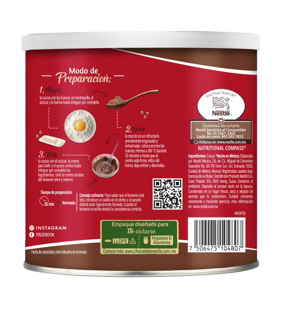 Lata de Cocoa Alcalina Nestlé Chocolatería Postres por 230 g