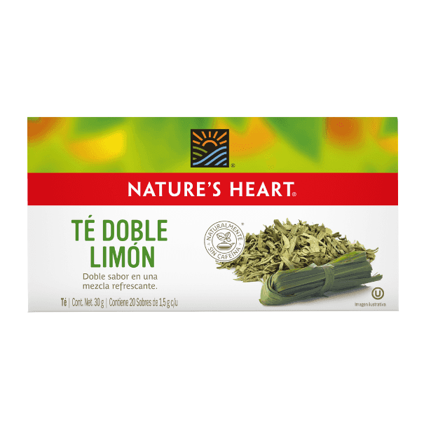 Té Doble Limón de Nature's Heart en presentación de 30g