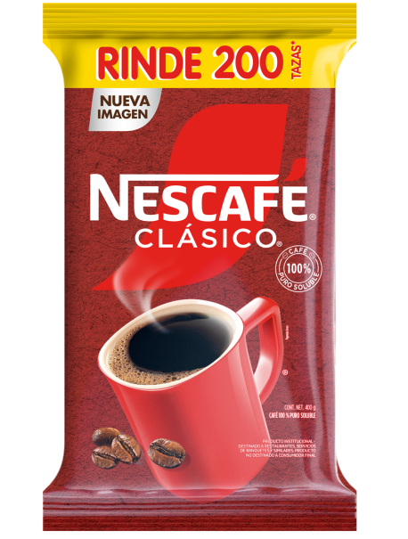 Bolsa de café soluble NESCAFÉ® Clásico® en presentación de 400g para negocios