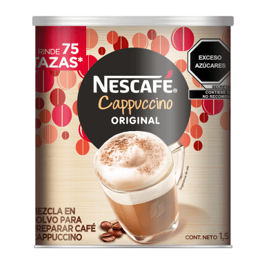 Lata de mezcla en polvo para preparar cappuccino original de 1.5 kg