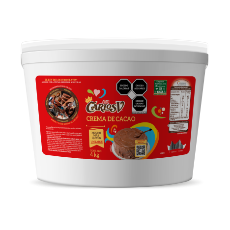 Bote de Crema de Cacao Untable Carlos V® de 4Kg