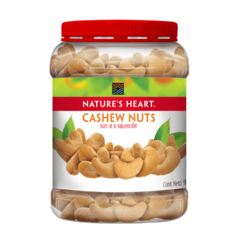 : Bote de tapa roja con Nuez de la India/Marañón Nature's Heart de 900 g