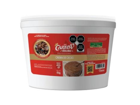 Bote de Crema de Cacao Untable Carlos V® de 4Kg