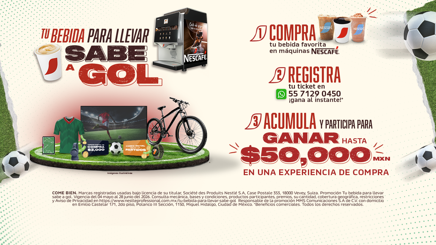 Tu bebida para llevar sabe a gol